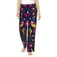 thumbnail image 1 of Naloa Colorful Mexican Print Women’s Ultra-Soft Comfy Pajama Lounge Pants with Pockets & Drawstring, 1 of 8
