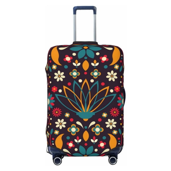 Naloa Colorful Mexican2 Elastic Suitcase Protector, Travel Suitcase Protector Cover Fits 18-32in Suitcase - Medium