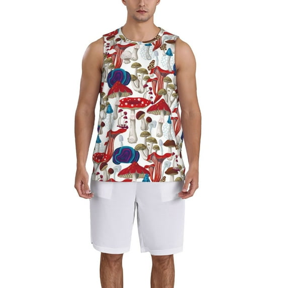 Naloa Colorful Mushrooms (2) Basketball Jersey Reversible Men's Mesh Athletic Sports Shirts Training Practice S-4XLX-Large