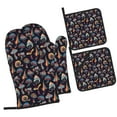 thumbnail image 1 of Naloa Colorful Mushrooms in Doodle Style Oven Mitts and Pot Holders 4 pcs Set, Cooking Baking Grilling Kitchen Oven Glove for Cooking, 1 of 6