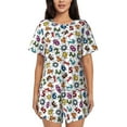 thumbnail image 1 of Naloa Colorful Numbers Women's Short-Sleeved Pajama Set, Loungewear, Summer pajamas, Breathable Cozy - 4X-Large, 1 of 9