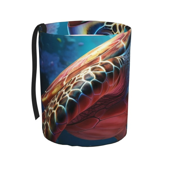 Naloa Colorful Ocean Sea Turtle Car Trash Can Garbage Car Accessories Trash Can Car Waste Bin for for Driver and Passenger Any Vehicle