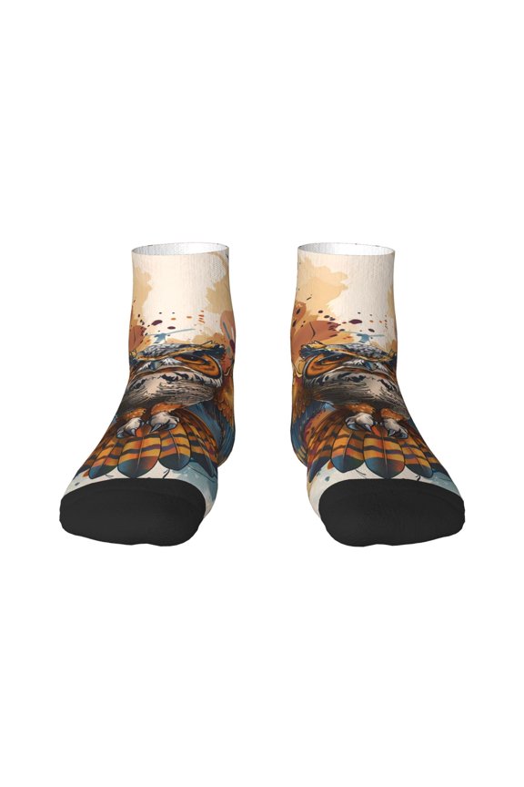 Colorful Owl Tattoo Art Ankle Socks for Women Non Slip Socks No Show Socks Classic Low Cut Casual Socks Casual Socks