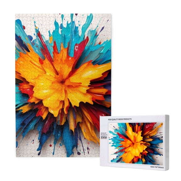 Naloa Colorful Paint Print Custom Puzzles Personalized Puzzle 1000 Pieces from Photo Custom Jigsaw Puzzle for Wedding, Graduation, (29.519.7in, Vertical)