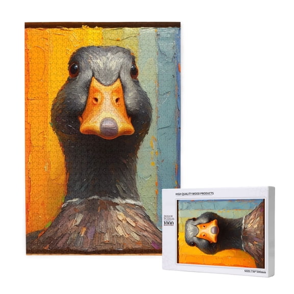 Naloa Colorful Painted Duck Custom Puzzles Personalized Puzzle 1000 Pieces from Photo Custom Jigsaw Puzzle for Wedding, Graduation, (29.519.7in, Vertical)