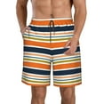 thumbnail image 1 of Naloa Colorful Pastel Stripes Men's Beach Shorts, Surfing shorts, Swim trunks, Quick Dry Swim Trunks for Surfing Beach Fun - Large, 1 of 9