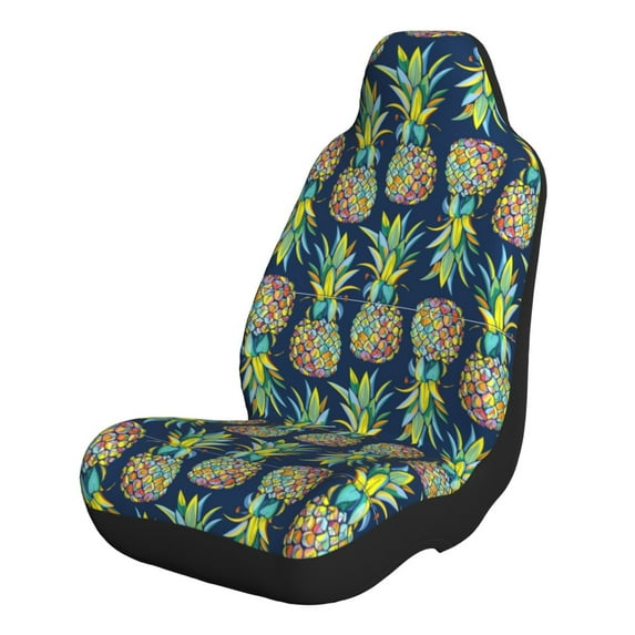 Naloa Colorful Pineapples Car Seat Covers 2PCs Front Car Seat Covers Universal fit for Most Cars SUVs and Trucks - 1