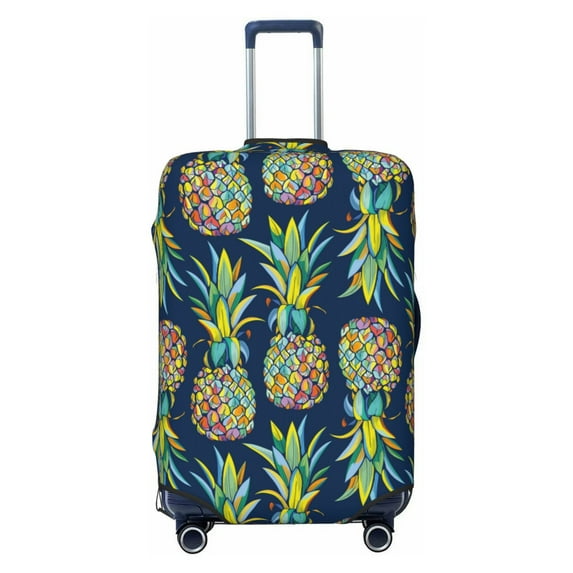 Naloa Colorful Pineapples Elastic Suitcase Protector, Travel Suitcase Protector Cover Fits 18-32in Suitcase - X-Large