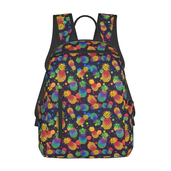 Naloa Colorful Pineapples1 Print Lightweight DayBackpack Suitable for school, work, shopping, travel, etc.