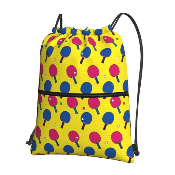 Naloa Colorful Ping Pong Drawstring Backpack String Bag Cinch Water Resistant for Gym Shopping Sport Yoga