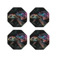 thumbnail image 1 of Naloa Colorful Plant Turtle A Leather Coasters for Drinks, Durable Drink Coasters 4 Set for Tabletop Protection, Luxurious Home Décor and Housewarming Gift ( {designName})Octagon, 1 of 6