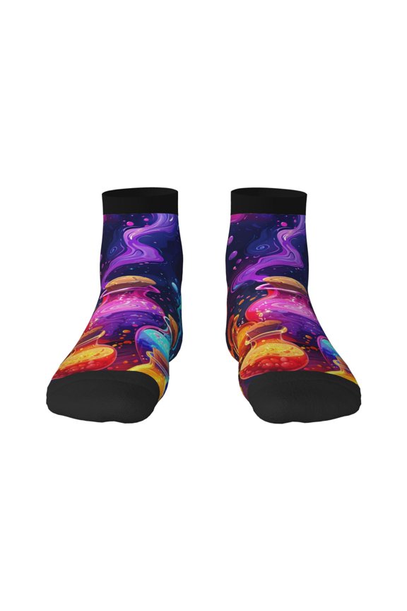 Colorful Potion Bottles Magic Ankle Socks for Women Non Slip Socks No Show Socks Classic Low Cut Casual Socks Casual Socks