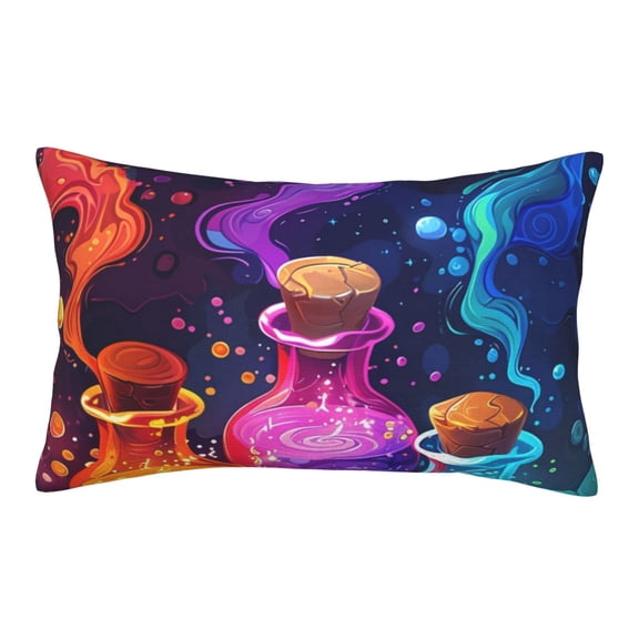 Naloa Colorful Potion Bottles Magic Pillowcase, Throw Pillowcase, Wrinkle-Free, Stain-Resistant with Hidden Zipper for Bedroom Sofa-16"x24"