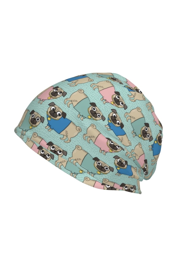 Colorful Pugs Beanie for Men Women Knitted Unisex Winter Hat Beanies Cap Knit Cuffed Beanies Hats