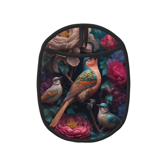 Naloa Colorful Rose Bird Silicone Pot Holders, Oven Mitts Heat Resistant Hot Pads, Non Slip Pot Holder for Kitchen Baking and Cooking 9.4 x 7.5 Inches