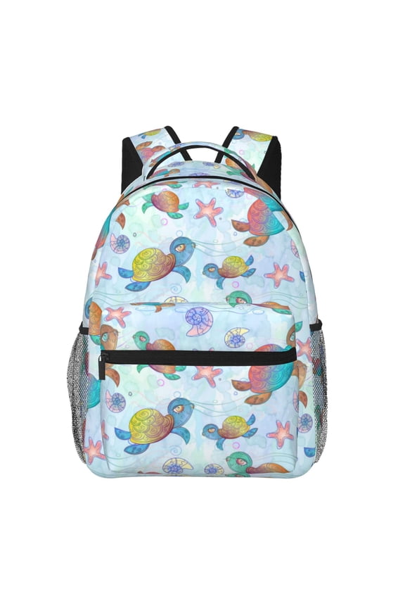 Colorful Sea Turtle Print Solid Color Tie Formal Necktie for MenSuitable for business, daily life, work