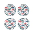 thumbnail image 1 of Naloa Colorful Shark Leather Coasters for Drinks, Durable Drink Coasters 4 Set for Tabletop Protection, Luxurious Home Décor and Housewarming Gift ( {designName})Octagon, 1 of 6