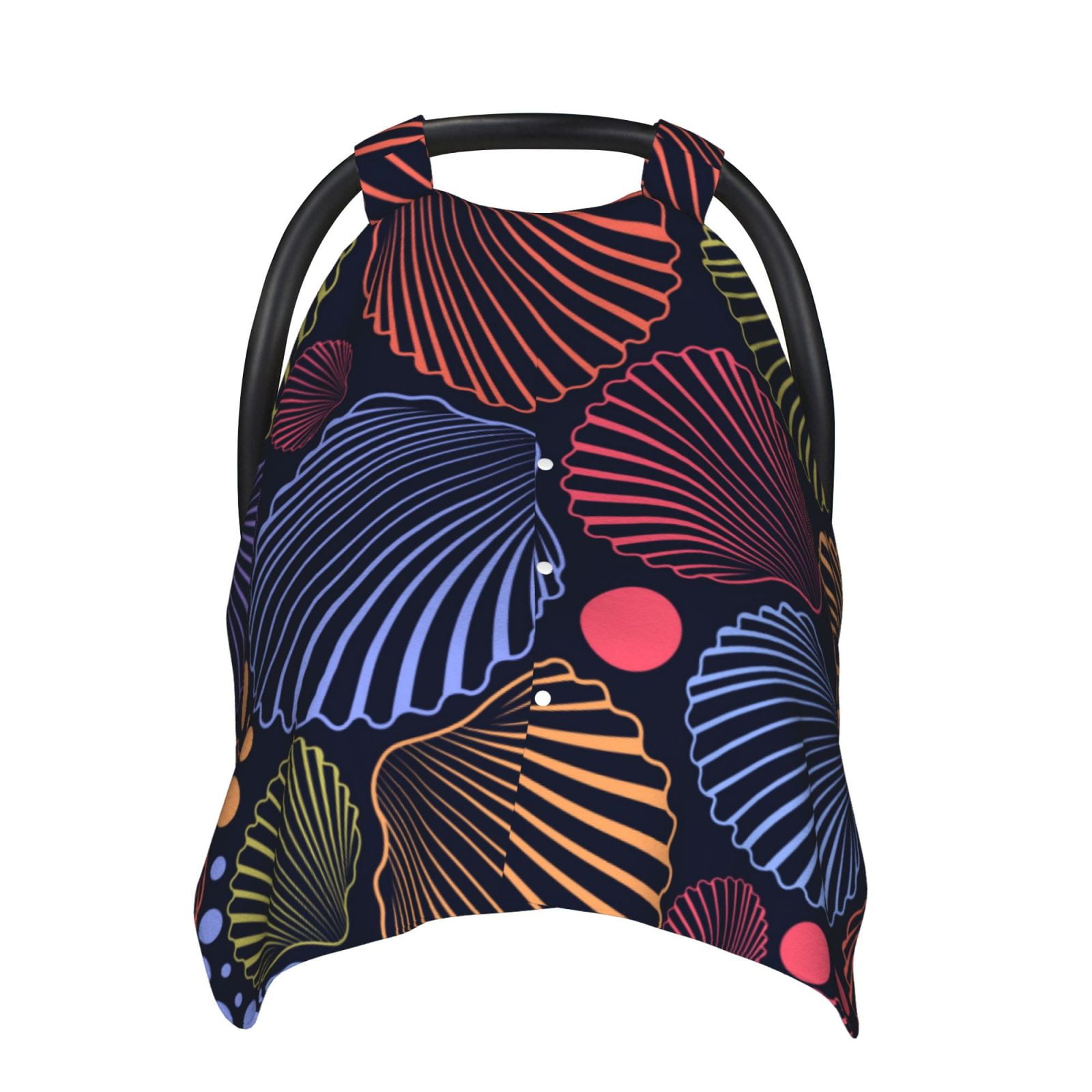Naloa Colorful Shells Baby Car Seat Cover, Breathable Baby Carrier Cover, Multiuse Baby Carrier Cover & Nursing Breastfeeding Cover