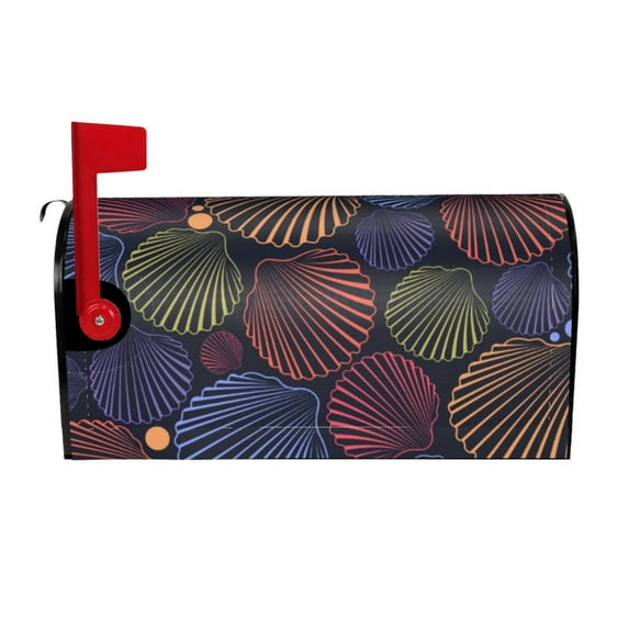 Naloa Colorful Shells Mailbox Covers Magnetic Post Box Cover Post Letter Box Cover Garden Decor-25.5x21 in