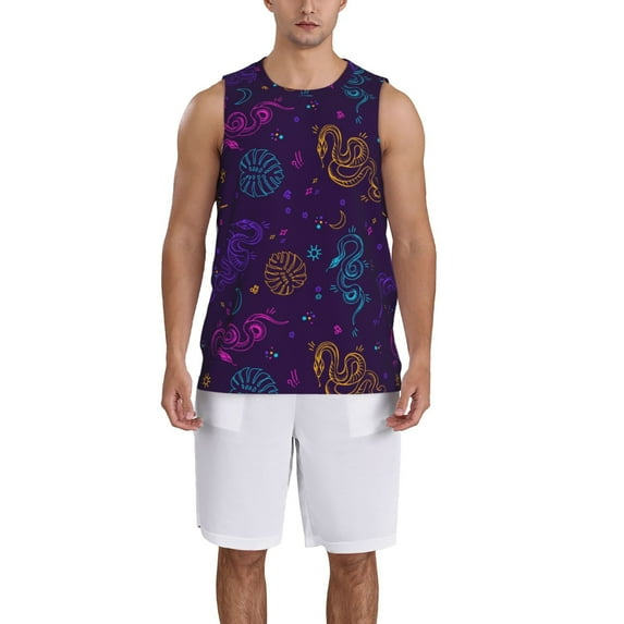 Naloa Colorful Snake Basketball Jersey Reversible Men's Mesh Athletic Sports Shirts Training Practice S-4XLMedium