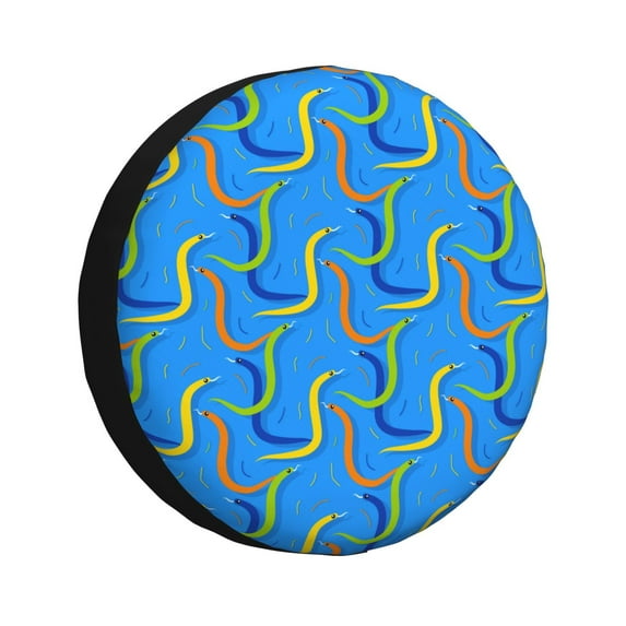 Naloa Colorful Snake PVC Leather Spare Tire Wheel Cover for Car Truck SUV Camper Trailer Universal Fit many size14 inch