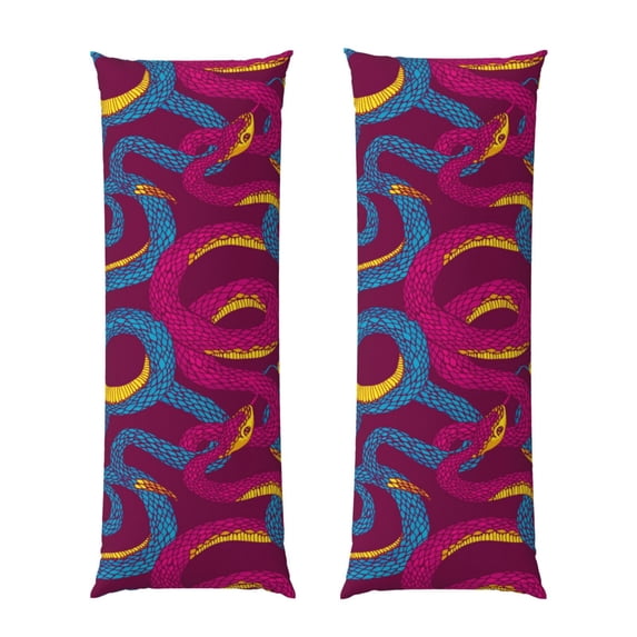 Naloa Colorful Snake Super Soft 20x60 Body Pillow Case,Long Side Hidden Zipper(PILLOWS ARE NOT INCLUDED)