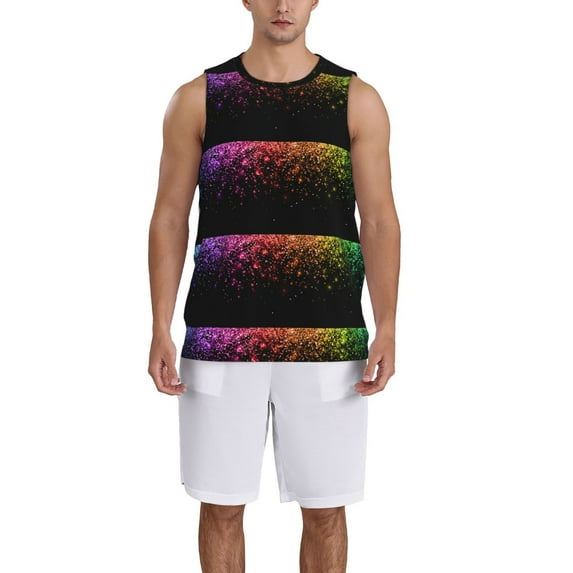 Naloa Colorful Sparkling Basketball Jersey Reversible Men's Mesh Athletic Sports Shirts Training Practice S-4XLSmall