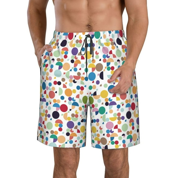 Naloa Colorful Spots Men's Beach Shorts, Surfing shorts, Swim trunks, Quick Dry Swim Trunks for Surfing Beach Fun - X-Large