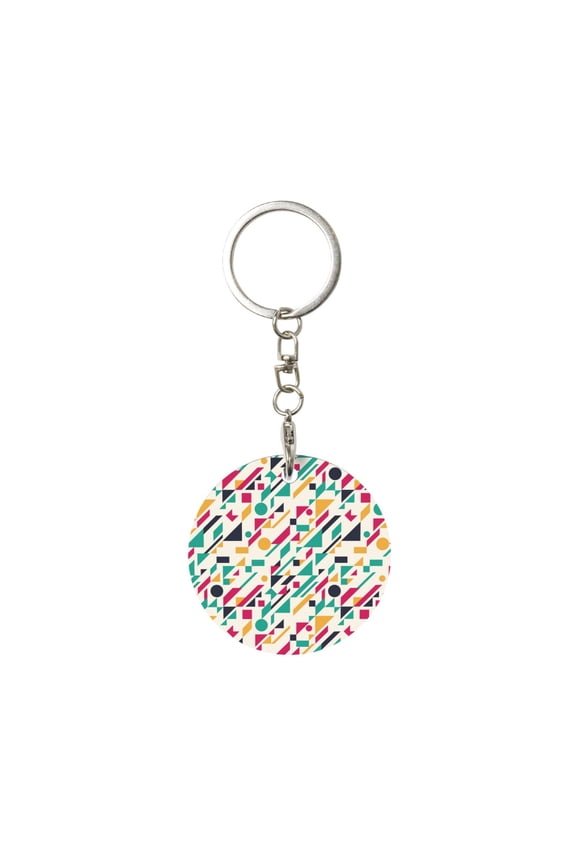 Naloa Colorful Spots Print Round Keychain Keychain Key Ring, Key Tag, Key Chain Bulk for Gift Accessories (Round)