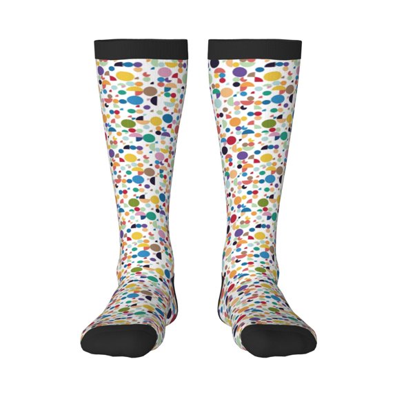 Naloa Colorful Spots Thigh High Socks Extra Long Stretchy Sock Women Over Knee High Opaque Stocking Daily Wear