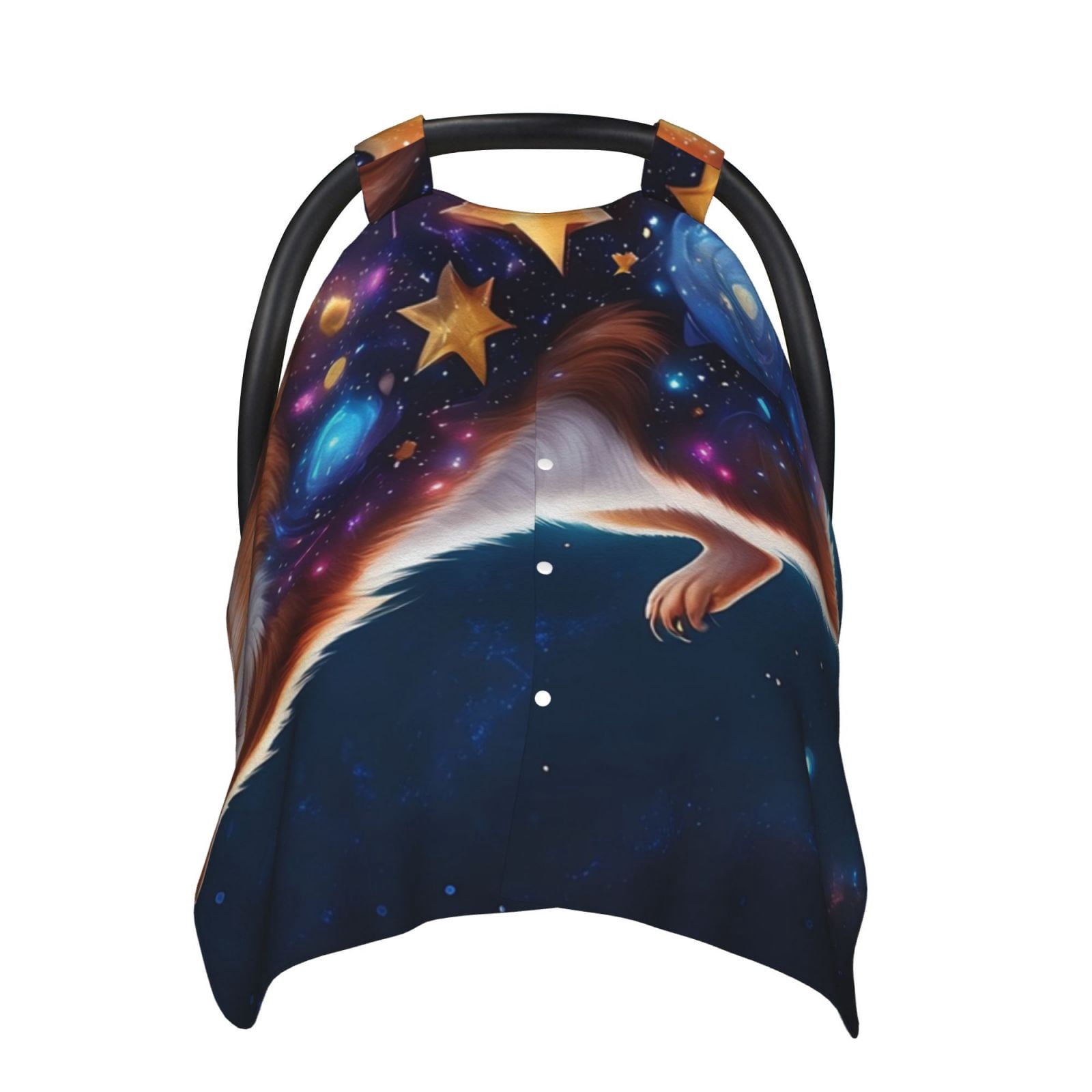 Naloa Colorful Star River Squirrel Baby Car Seat Cover, Breathable Baby Carrier Cover, Multiuse Baby Carrier Cover & Nursing Breastfeeding Cover