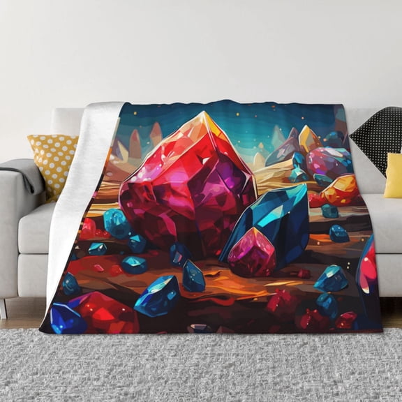 Naloa Colorful Stone World Flannel Fleece Throw Blanket for Bed Couch, Thick Blanket - All Seasons Suitable for Women, Men and Kids-60"x50"