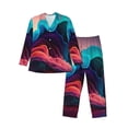 thumbnail image 1 of Naloa Colorful Surreal Landscape Men’s Pajamas Set - Long Sleeve Button Down Sleep Shirt and Pajama Bottoms Sleepwear Set-Small, 1 of 7