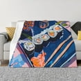thumbnail image 1 of Naloa Colorful Sushi Food Art Flannel Fleece Throw Blanket for Bed Couch, Thick Blanket - All Seasons Suitable for Women, Men and Kids-60"x50", 1 of 6
