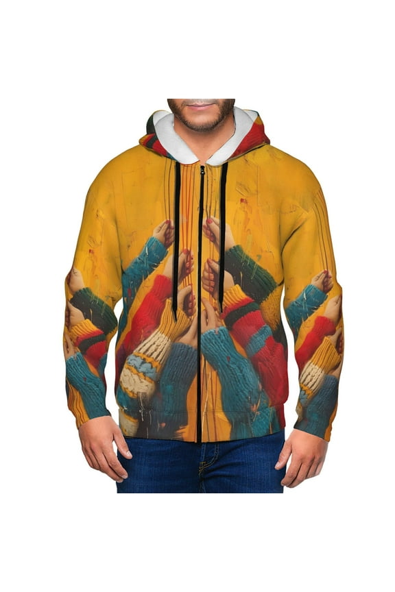 Colorful Sweaters And Strings Men’s Hoodies, Zip up Hoodie, Sweatshirts,Hoodies for Men Sizes S-3XL-Large