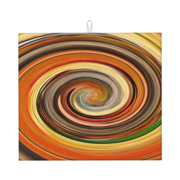 Naloa Colorful Swirl Dish Drying Mat for Kitchen Counter, Heat Resistant Drainer Mats, Absorbent Draining Mat,Dish Rack Pad,16"x18"