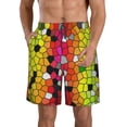 thumbnail image 1 of Naloa Colorful Tie Dye Stained Glass 1 Men's Beach Shorts, Surfing shorts, Swim trunks, Quick Dry Swim Trunks for Surfing Beach Fun - 3X-Large, 1 of 9