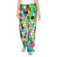 thumbnail image 1 of Naloa Colorful Tie Dye Stained Glass Print Women’s Ultra-Soft Comfy Pajama Lounge Pants with Pockets & Drawstring, 1 of 8