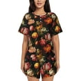 thumbnail image 1 of Naloa Colorful Tulips Women's Short-Sleeved Pajama Set, Loungewear, Summer pajamas, Breathable Cozy - X-Large, 1 of 9