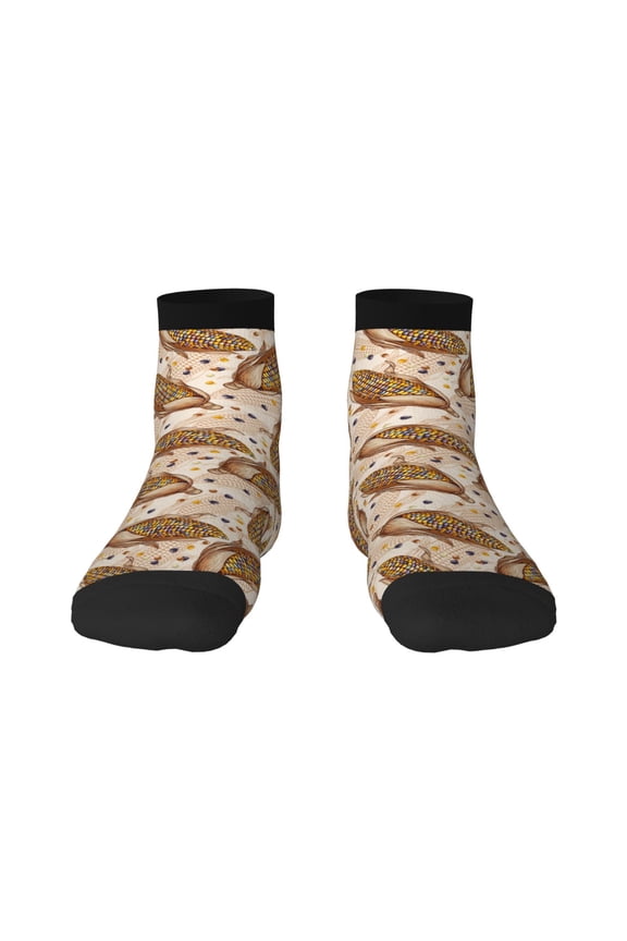 Colorful Vintage Corn Ankle Socks for Women Non Slip Socks No Show Socks Classic Low Cut Casual Socks Casual Socks