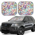 thumbnail image 1 of Naloa Colorful Watercolor Dots 2 Piece Foldable Car Sun Shades, Car Windshield Sunshade, Front Window Sunshade for Car, Truck, SUV - Small, 1 of 7