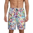thumbnail image 1 of Naloa Colorful Watercolor Dots Men's Short Pajama Pants, Lounge Comfort Shorts with Elasticized Waistband and Side Pockets - Small, 1 of 9
