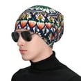 thumbnail image 1 of Naloa Colorful With Blue Oriental Soft Beanie Hat, Knit Beanie Daily Beanie in Fine Knit for Women Men Winter Travel, Outdoor, 1 of 7