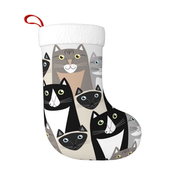 Naloa Colors Cats Christmas Stockings Decorations, Xmas Ornaments, DIY Personalized Farmhouse Decor for Home Family Party Tree