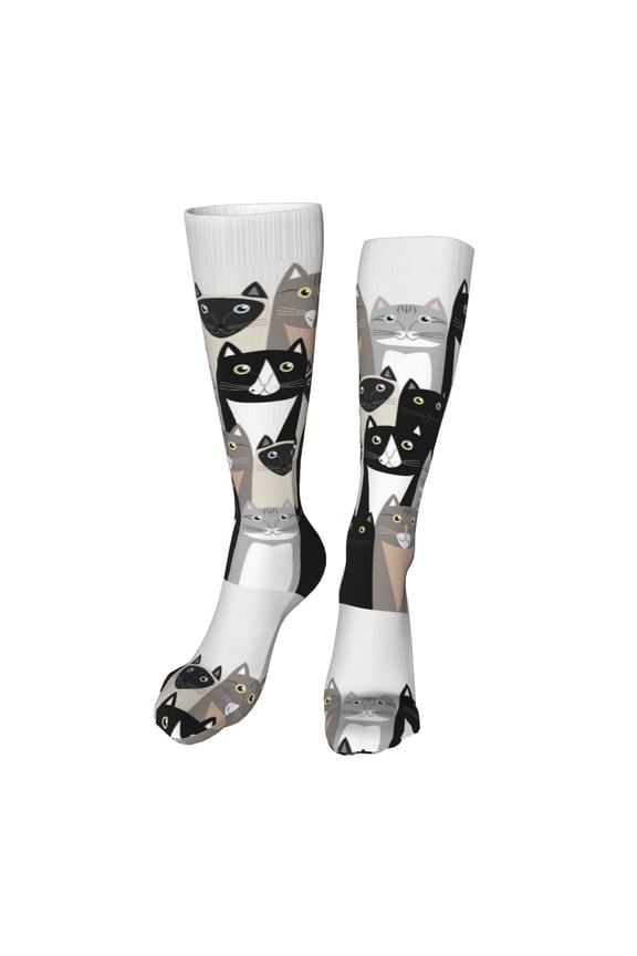 Colors Cats High Stockings Women Thigh High Stockings Over Knee Long Stockings-One Size