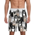 thumbnail image 1 of Naloa Colors Cats Men's Short Pajama Pants, Lounge Comfort Shorts with Elasticized Waistband and Side Pockets - 4X-Large, 1 of 9
