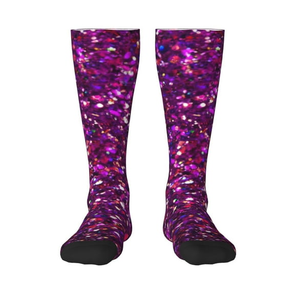 Naloa Colourful Glitter Knee Socks, High Socks Long Stretchy Sock Women Knee High Stocking, Long Socks for Women