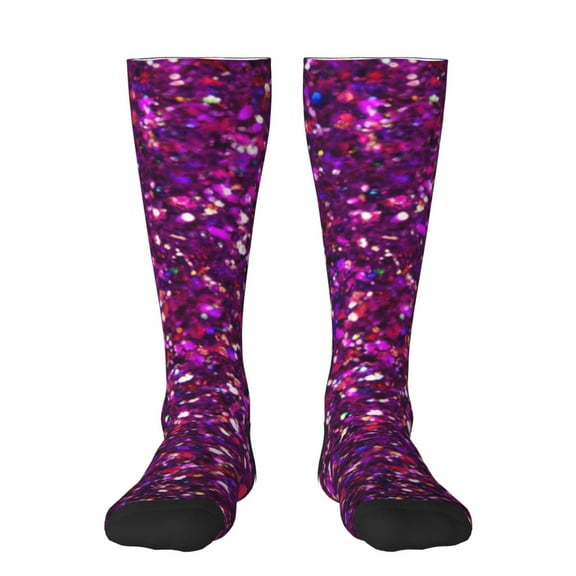 Naloa Colourful Glitter Knee Socks, High Socks Long Stretchy Sock Women Knee High Stocking, Long Socks for Women
