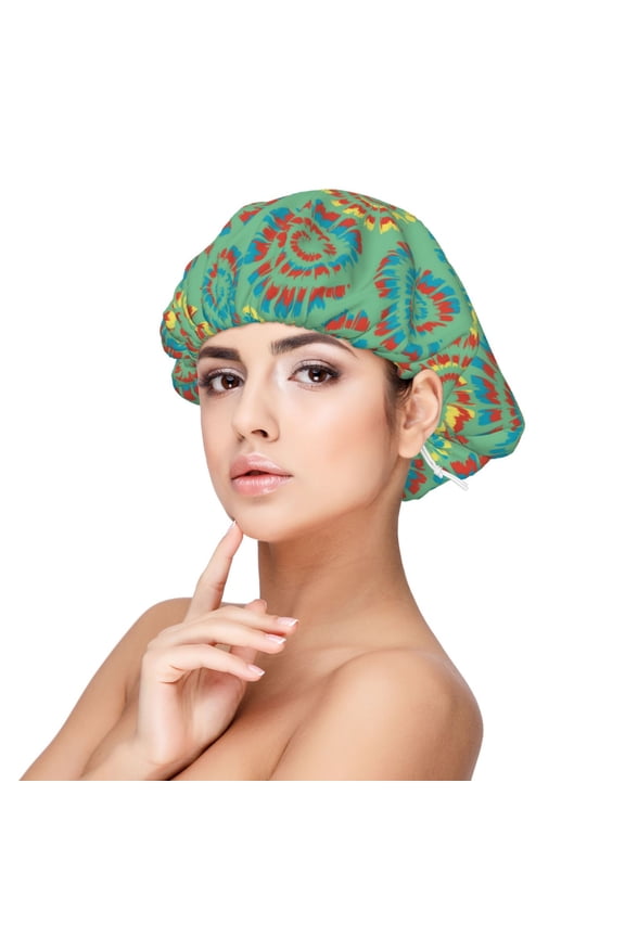 Colourful Tie Dye Adjustable Hair Bonnet for Sleeping, Hair Wrap Sleep Cap Turban for Women Men, Curly Straight Hair Long Large Braid Unisex