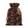 thumbnail image 1 of Naloa Compass And Mountains In Bicycle Wheels1 Drawstring Christmas Bags, 3D Xmas Gift Bags, Christmas Wrapping Bags, Xmas Goodie Bags, Treat Pouch Bags, Party Favor Bags-Medium, 1 of 9